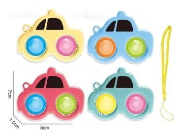 Pop It Push Bubble Araba Seklinde Fidget Pop Zihinsel Anahtarlık