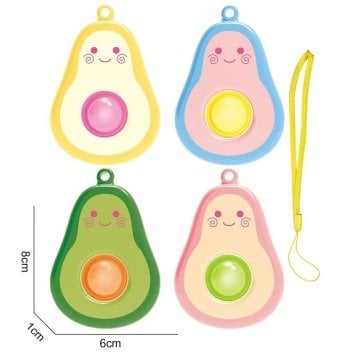 Pop It Push Bubble Avokado Seklinde Fidget Pop Zihinsel Anahtarlık