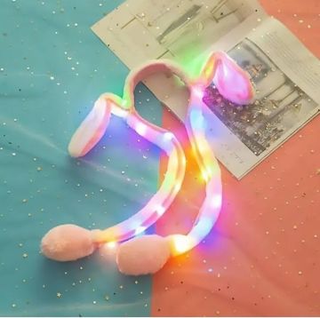 Peluş Işıklı Hareketli Tavşan Kulaklı Taç
