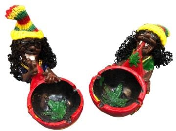 Renkli Şapkalı  Bob Marley Tasarımlı Polyester Küllük