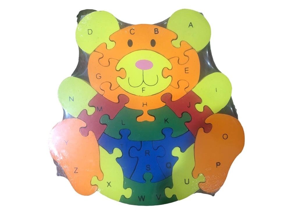Ahşap Sevimli Ayıcık Şeklinde Puzzle  Yapboz