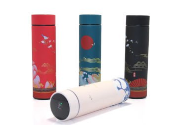 Dijital Isı Göstergeli  Paslanmaz Çelik Termos Mug (500 ml)
