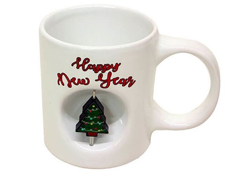 Çam Ağacı Happy New Years 3D Döner Objeli Stres Kupa Bardak