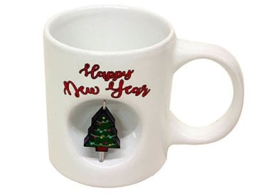 Çam Ağacı Happy New Years 3D Döner Objeli Stres Kupa Bardak