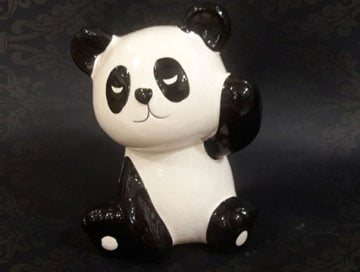 Dekoratif Sevimli Panda Seramik Kumbara