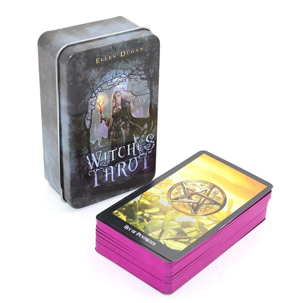Metal Kutulu Witches Tarot Kartları