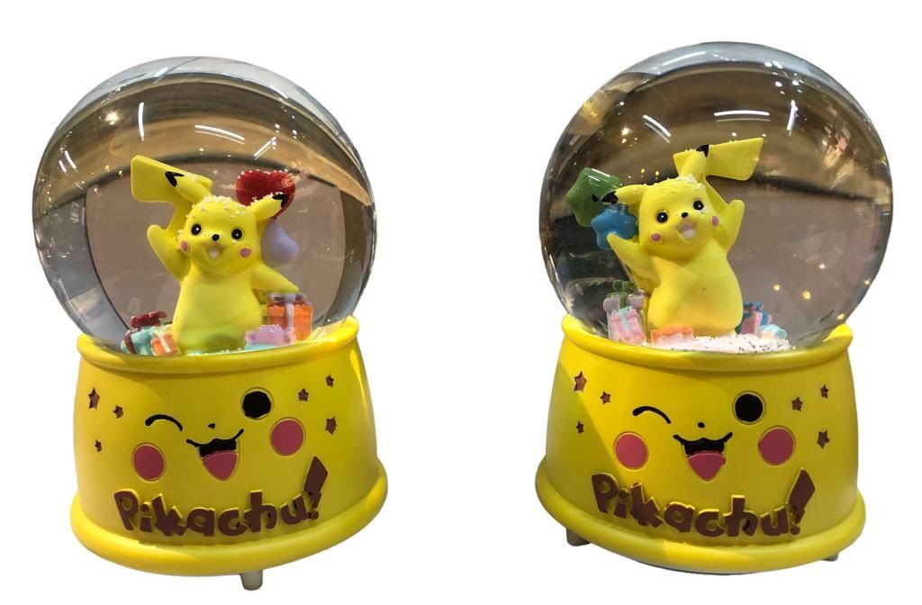Işıklı Pikachu Tasarım Püskürtmeli Müzikli Cam Kar Küresi