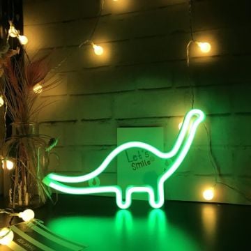 Dekoratif Dinazor Led Işıklı Neon Aydınlatma Gece Lambası