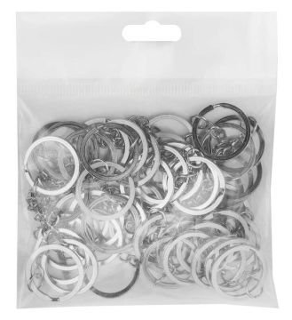 Gümüş Tasarımlı Metal Anahtarlık Halkası (4.5 cm) (50 Adet)