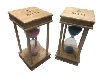 Dekoratif Ahşap Kare 3 Dakika Kum Saati (13 cm)