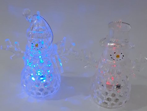 Dekoratif Işıklı Kristal Kardan Adam Biblosu