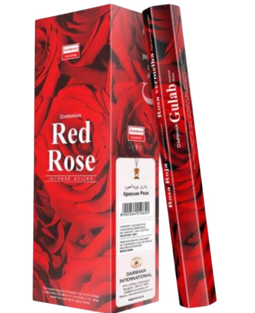 Darshan Red Rose (Kırmızı Gül) Çubuk Tütsü İncense Sticks (120 Adet)