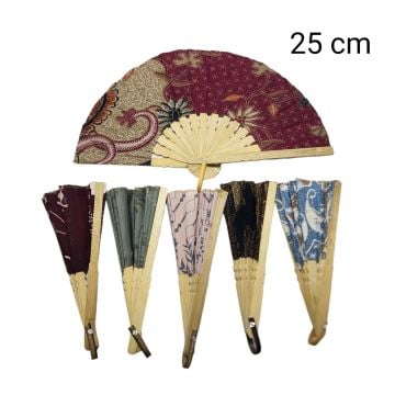 Bambu Dekoratif Desenli Yelpaze 25 cm (12 Adet)
