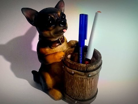 Polyester Köpek Kalemlik Dekoratif Biblo