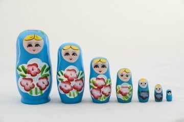 Dekoratif Ahşap Matruşka Bebek 7'li
