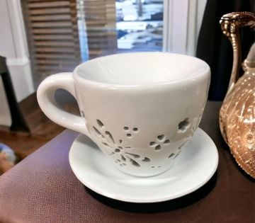 Dekoratif Yusufçuk Desenli Fincan Seramik Buhurdanlık