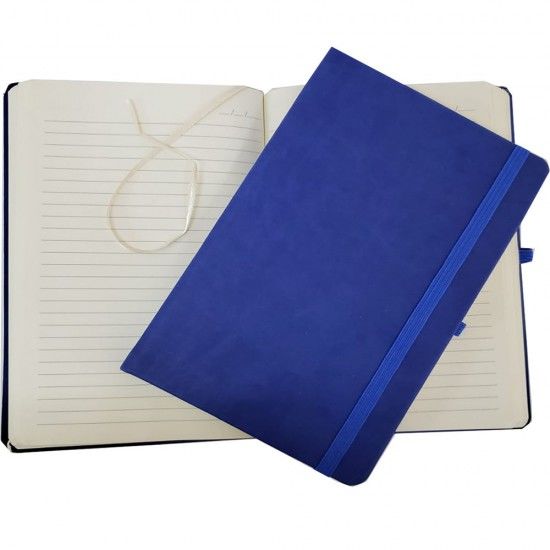 Promosyon Mavi Termo Çizgili Deri Defter