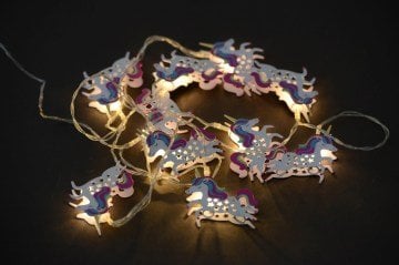 Dekoratif Metal Unicorn Tasarımlı Led Işık Gece Lambası