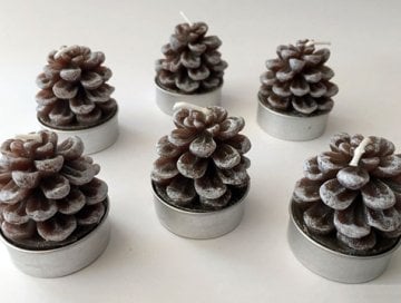 Dekoratif Mini Yılbaşı Mumu Seti (Çam Ağacı & Kozalak)