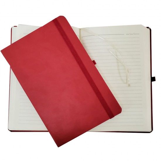 Promosyon Kırmızı Termo Çizgili Deri Defter