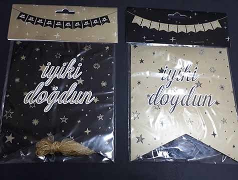 İyiki Doğdun Yazılı Karton Flama Bayrak