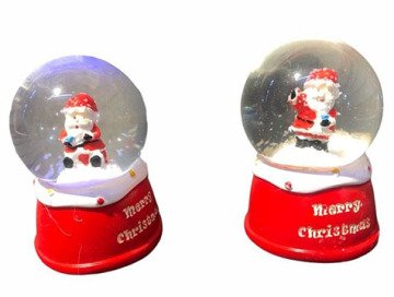 Işıklı Mini Noel Baba Dekoratif Cam Kar Küresi