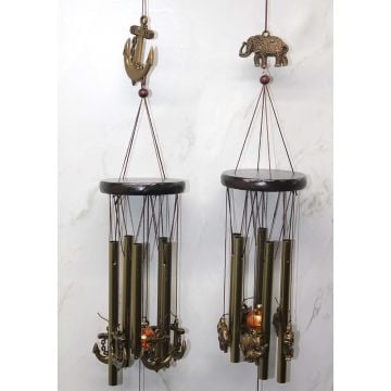 Fil Ve Çapa Tasarımlı Metal Rüzgar Çanı (65 cm)