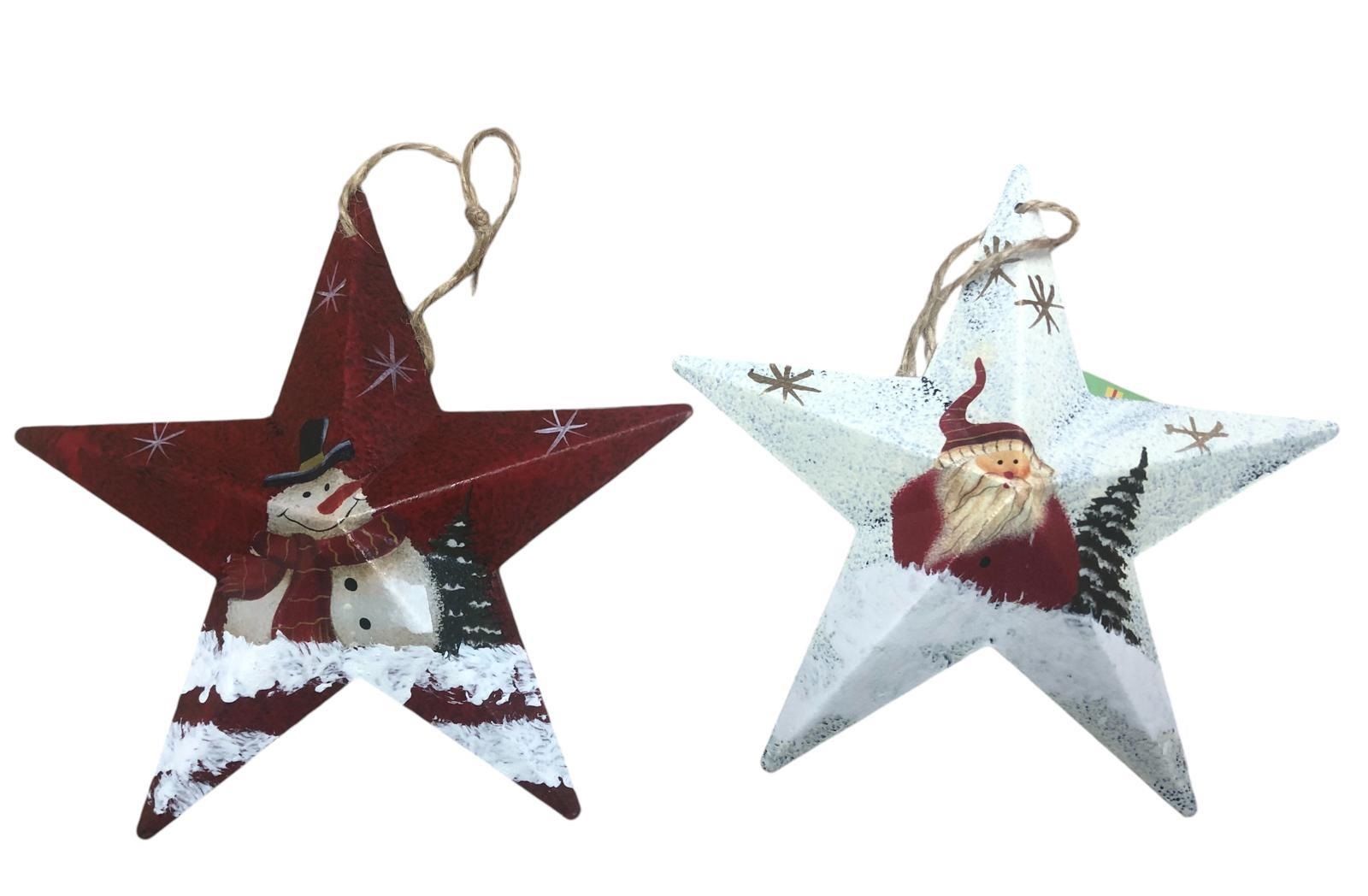 Metal Yıldız Noel Baba Kardan Adam Yılbaşı Çam Ağacı Kapı Duvar Süsü