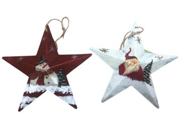 Metal Yıldız Noel Baba Kardan Adam Yılbaşı Çam Ağacı Kapı Duvar Süsü