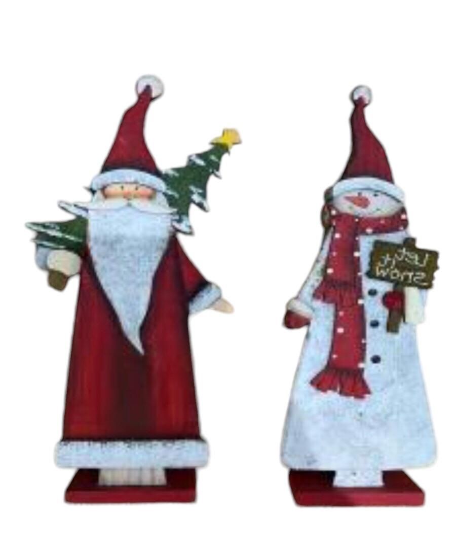 Ahşap Noel Baba Kardan Adam Yılbaşı Çam Ağacı Kapı Duvar Süsü