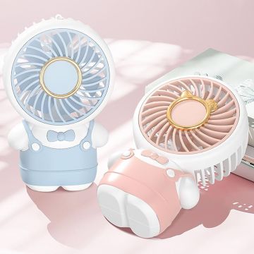 Papyonlu Figürlü Usb Şarjlı Renkli El Fanı
