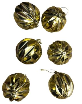Yılbaşı Çam Ağacı Süsü Gold Top 8 cm (6 Adet)
