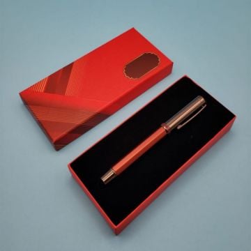 Kutulu Hediyelik Şık Metal Bordo Roller Kalem