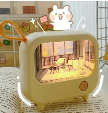 Sevimli Tv Boyama Led Işıklı Masa Lambası