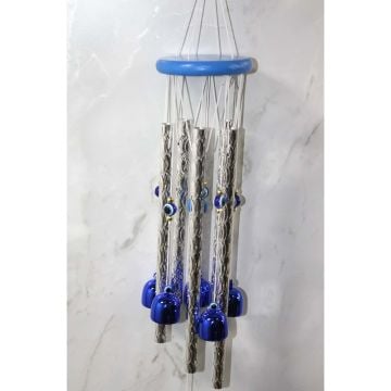 5'li Nazar Boncuklu Metal Rüzgar Çanı (68 cm)
