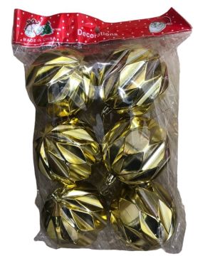 Yılbaşı Çam Ağacı Süsü Gold Top 6 cm (6 Adet)
