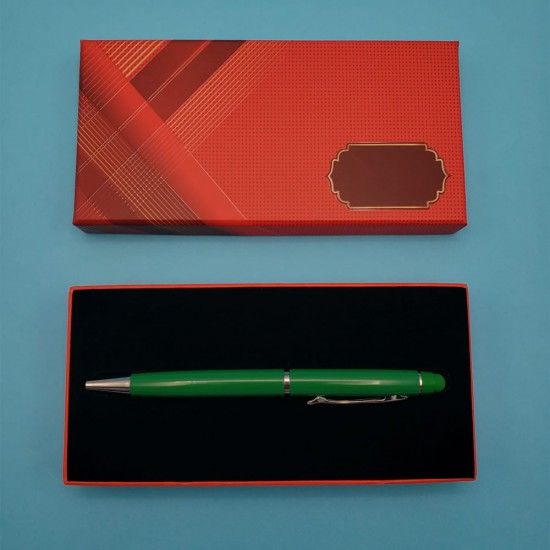 Kutulu Şık Yeşil Touchpen Metal Kalem