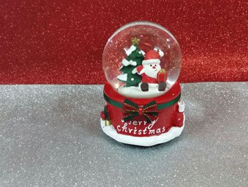 Noel Baba Kurmalı Cam Kar Küresi Müzik kutusu