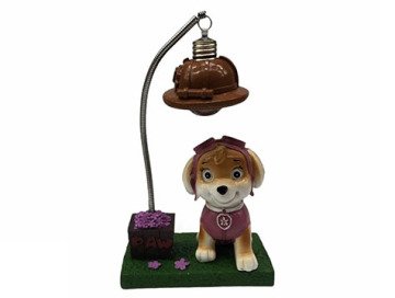 Polyester Işıklı Mor Köpek Biblo Masa Lambası