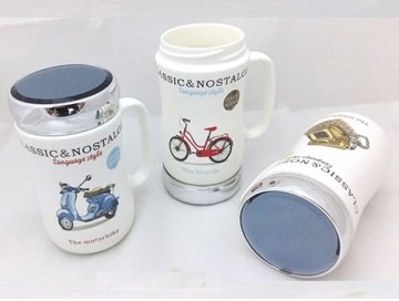 Retro Tasarım Ayna kapaklı Kupa Bardak