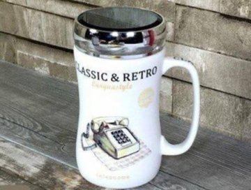 Retro Tasarım Ayna kapaklı Kupa Bardak