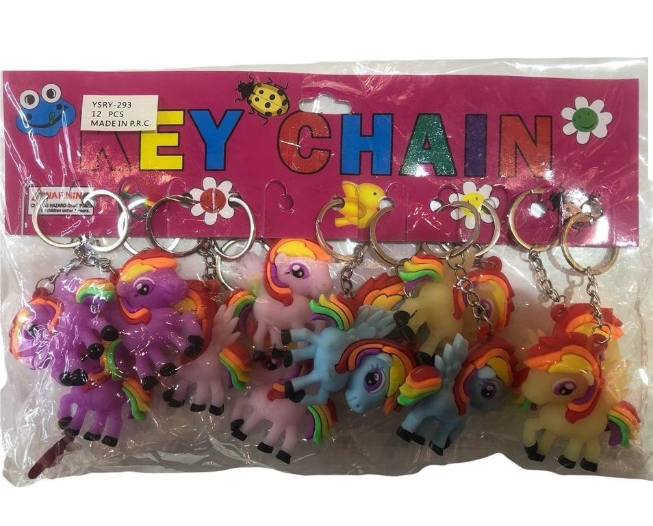 Unicorn Tasarımlı Anahtarlık Çanta Süsü (12 Adet)