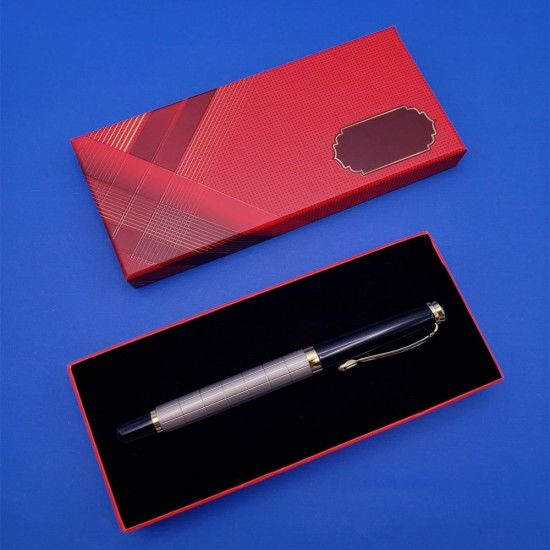 Kutulu Hediyelik Şık Metal Gri Roller Kalem