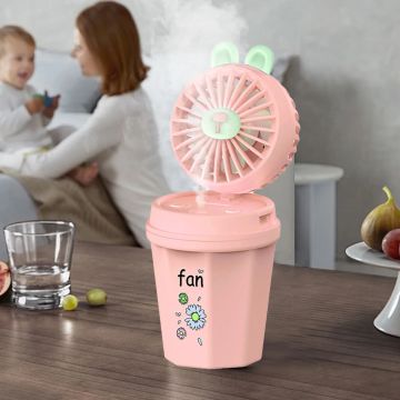 Masa Üstü Spreyli Mini Usb Şarjlı El Fanı