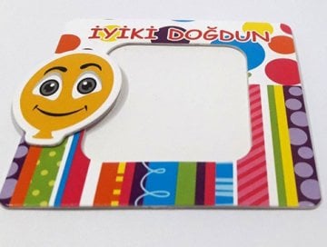 İyiki Doğdun Balonlu Fotoğraf Çerçeve Magnet Süs (25 Adet)