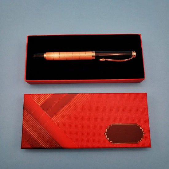 Kutulu Hediyelik Şık Metal Siyah Sarı Roller Kalem