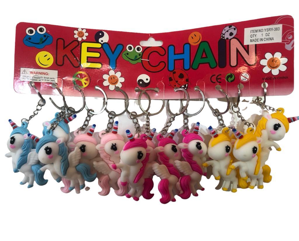 Boynuzlu Unicorn Tasarımlı Anahtarlık Çanta Süsü (12 Adet)