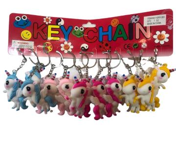 Boynuzlu Unicorn Tasarımlı Anahtarlık Çanta Süsü (12 Adet)