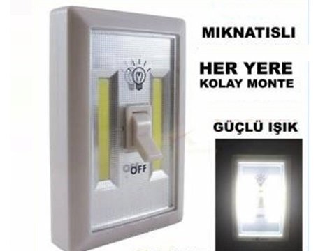 Kolayca Monte Edilebilen Mıknatıslı Aç Kapa Anahtarlı Kablosuz Lamba