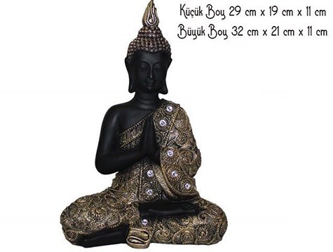 Dekoratif Buda Biblo Oturan Meditasyon Heykeli